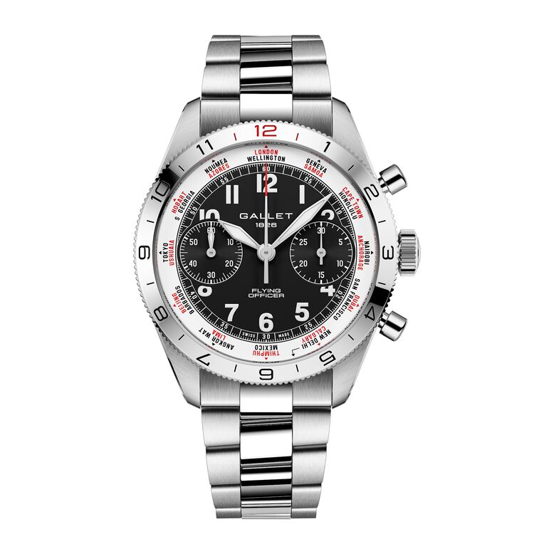 Flying Officer Chronograph Automatic 40mm Unisex Watch Black Dial, , hi-res