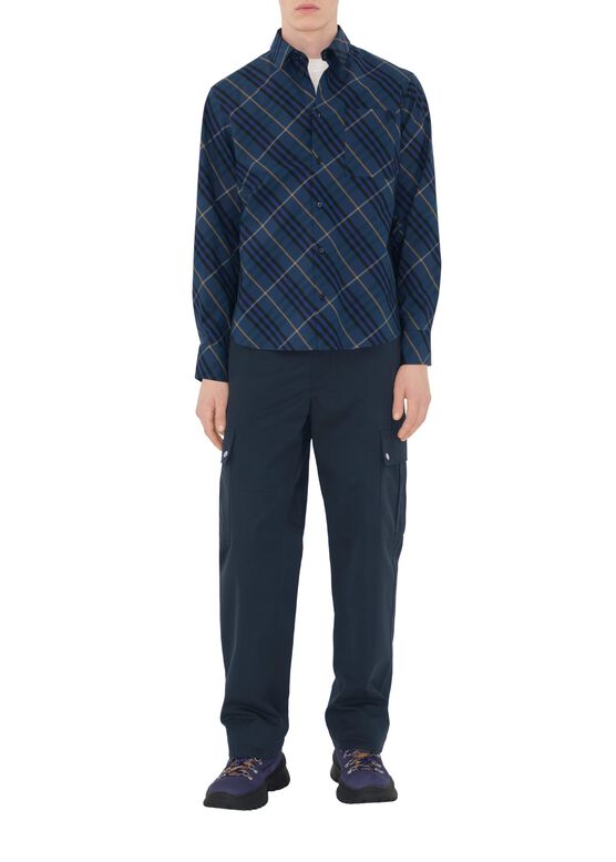 Relaxed Fit Check Cotton Shirt, , hi-res