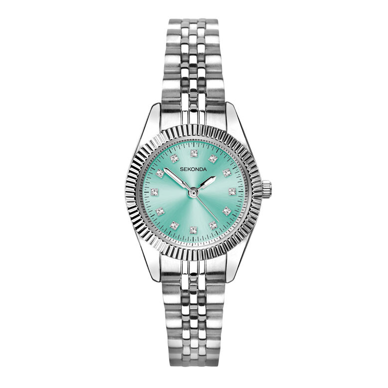 Silver Bracelet Blue Dial Watch, , hi-res