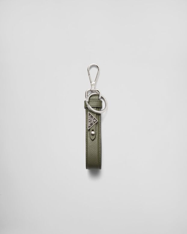 Saffiano leather keychain, , hi-res