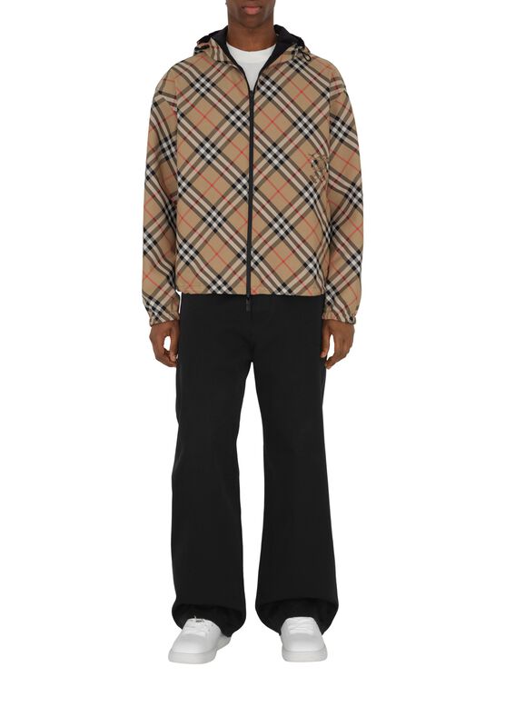 Reversible Check Hooded Jacket, , hi-res