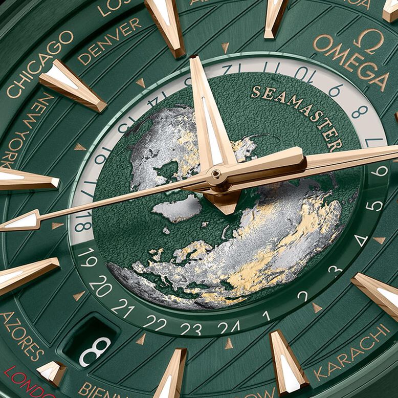 Seamaster Aqua Terra 150m Co Axial Master Chronomaster GMT Worldtimer 43mm Mens Watch Green, , hi-res
