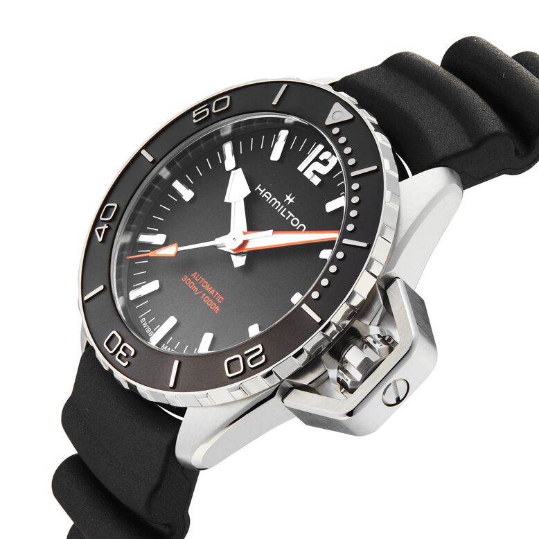 Khaki Navy Frogman Auto 41mm Mens Watch Black, , hi-res
