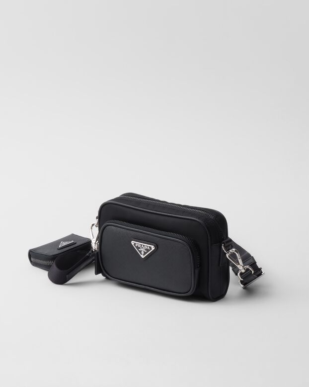 Re-Nylon and Saffiano leather shoulder bag, , hi-res