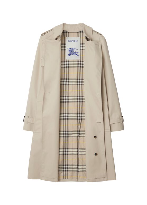 Mid-length Cotton Blend Trench Coat, , hi-res