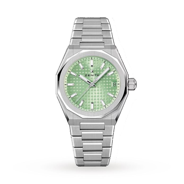 Defy Skyline 36mm Steel Automatic Watch - Green, , hi-res