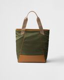 Re-Nylon and leather tote bag, , hi-res