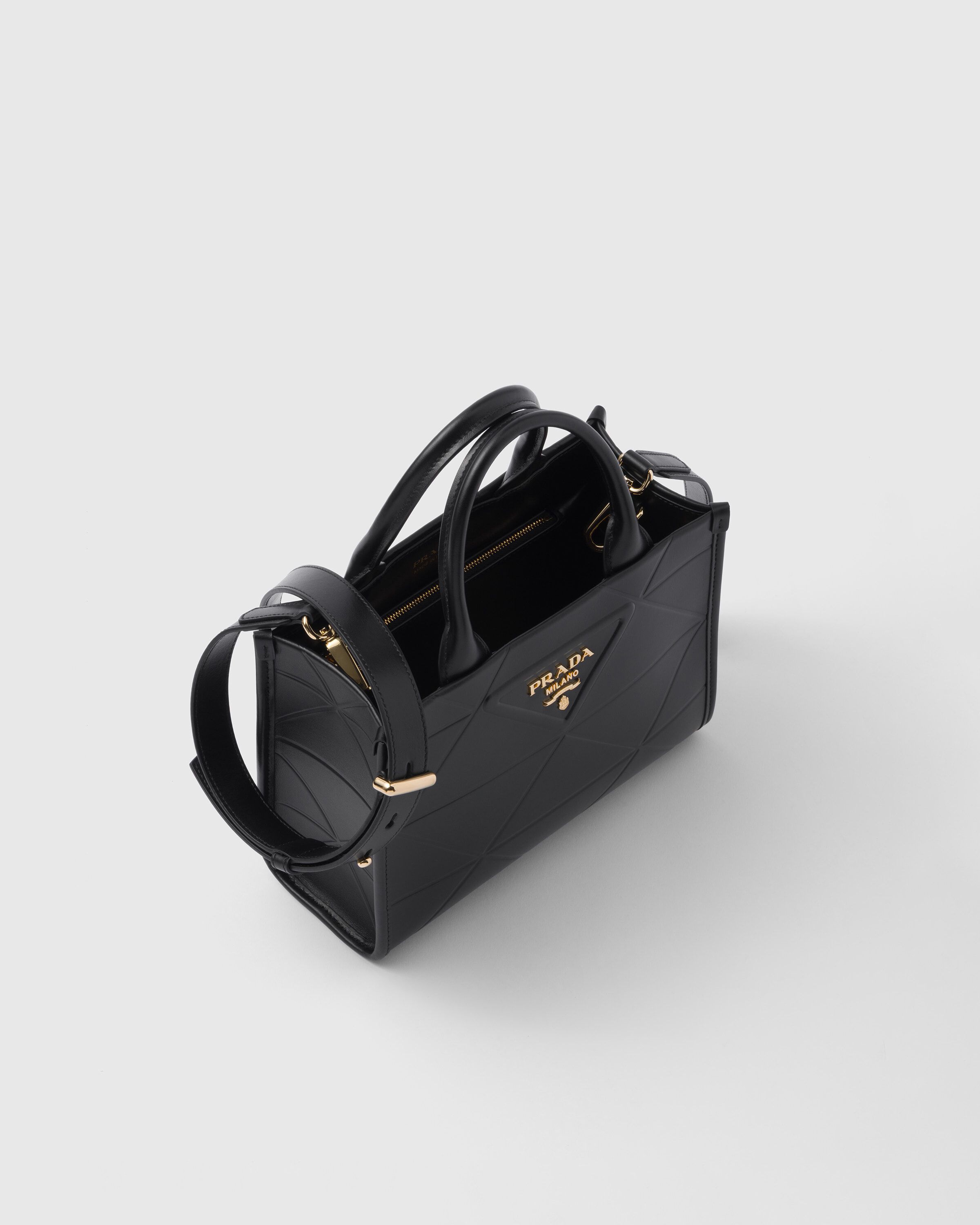 Prada Mini Prada Symbole leather bag with stitching Tote Heathrow Reserve Collect