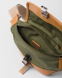 Re-Nylon and leather shoulder bag, , hi-res