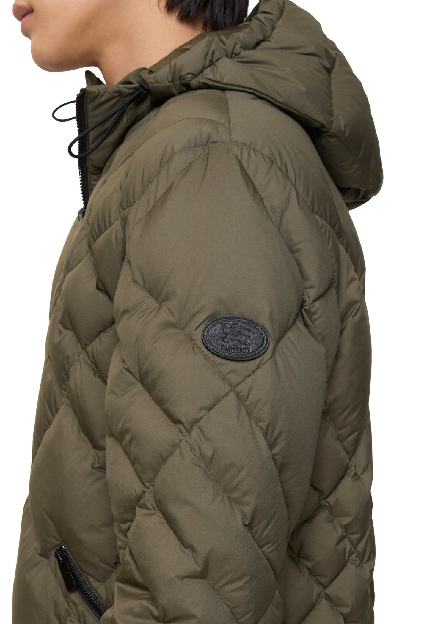 Burberry Check-stitch Nylon Doversgreen Puffer Jacket Coats