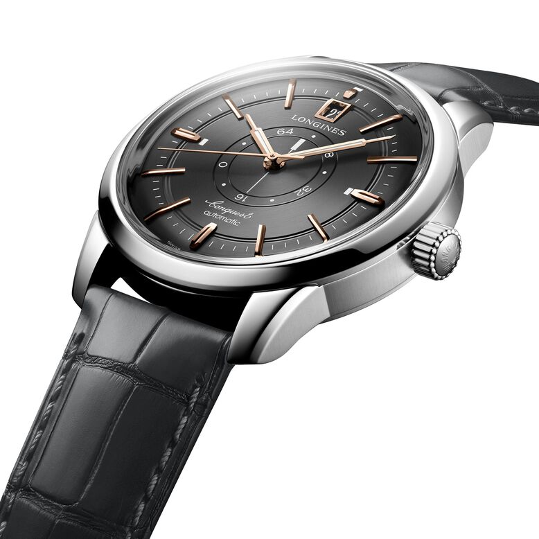 Conquest Heritage Central Power Reserve 38mm Mens Watch Grey, , hi-res