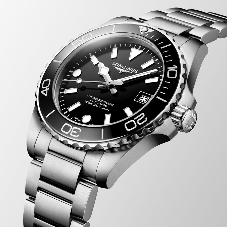 HydroConquest 39mm Mens Watch Black, , hi-res