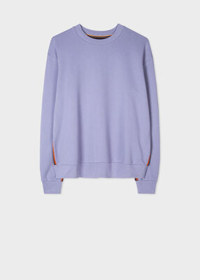 Women's Lavender 'Artist Stripe' Cotton Sweatshirt
