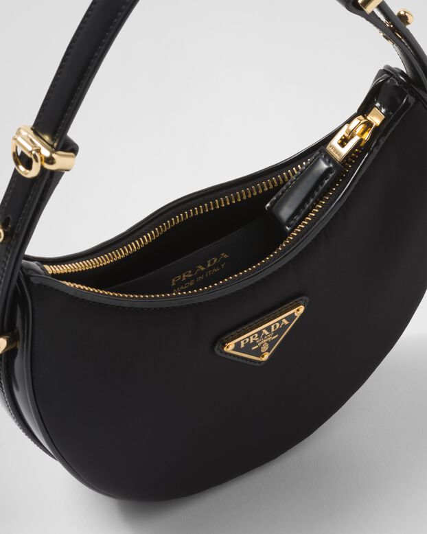 Prada Arqu&eacute; Re-Nylon and brushed leather mini shoulder bag, , hi-res