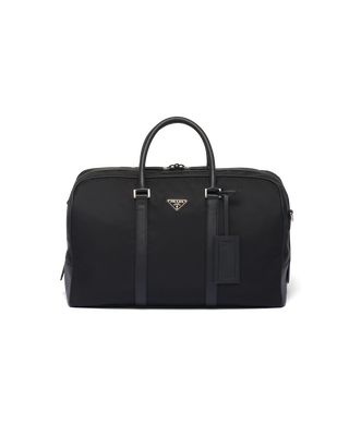 Re-Nylon and Saffiano leather duffel bag