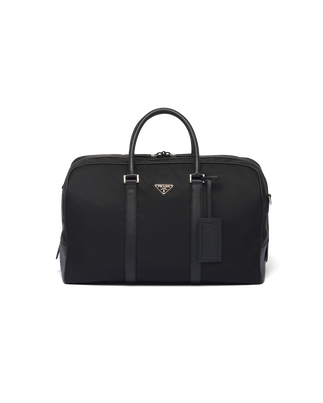 Re-Nylon and Saffiano leather duffel bag, , hi-res