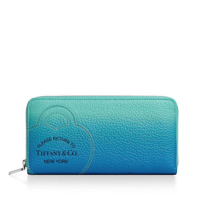 Return to Tiffany&trade; Large Zip Wallet in Infinity Blue Leather, , hi-res