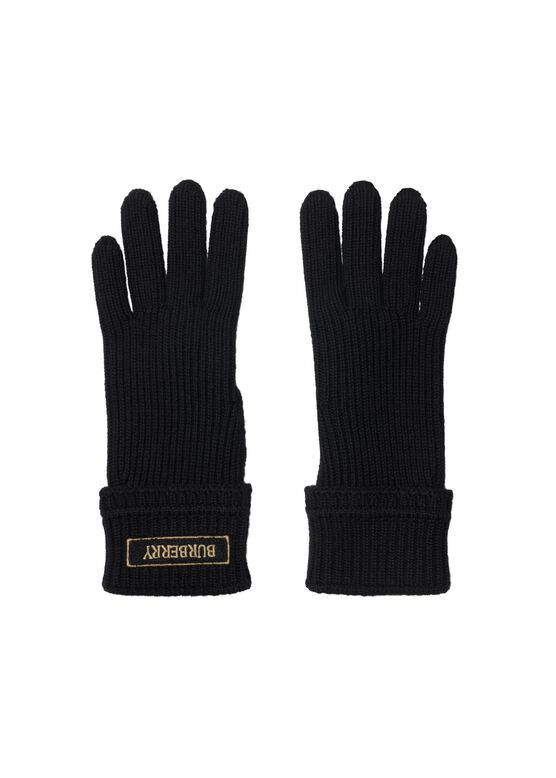 Logo Patch Wool Blend Gloves, , hi-res