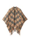 Check Wool Cashmere Cape