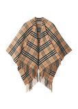 Check Wool Cashmere Cape, , hi-res