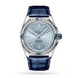 Super Chronomat Automatic 38 Blue Leather Strap Watch, , hi-res