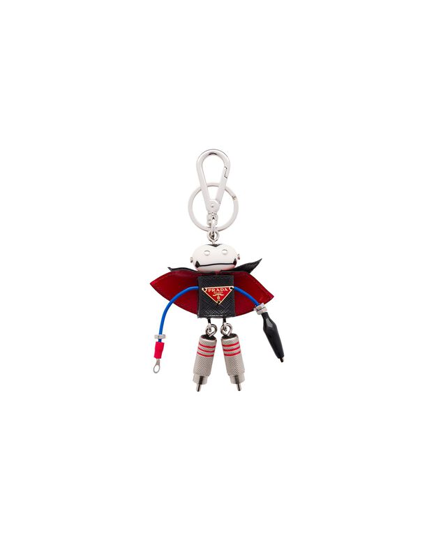 Robot Saffiano leather bag charm, , hi-res
