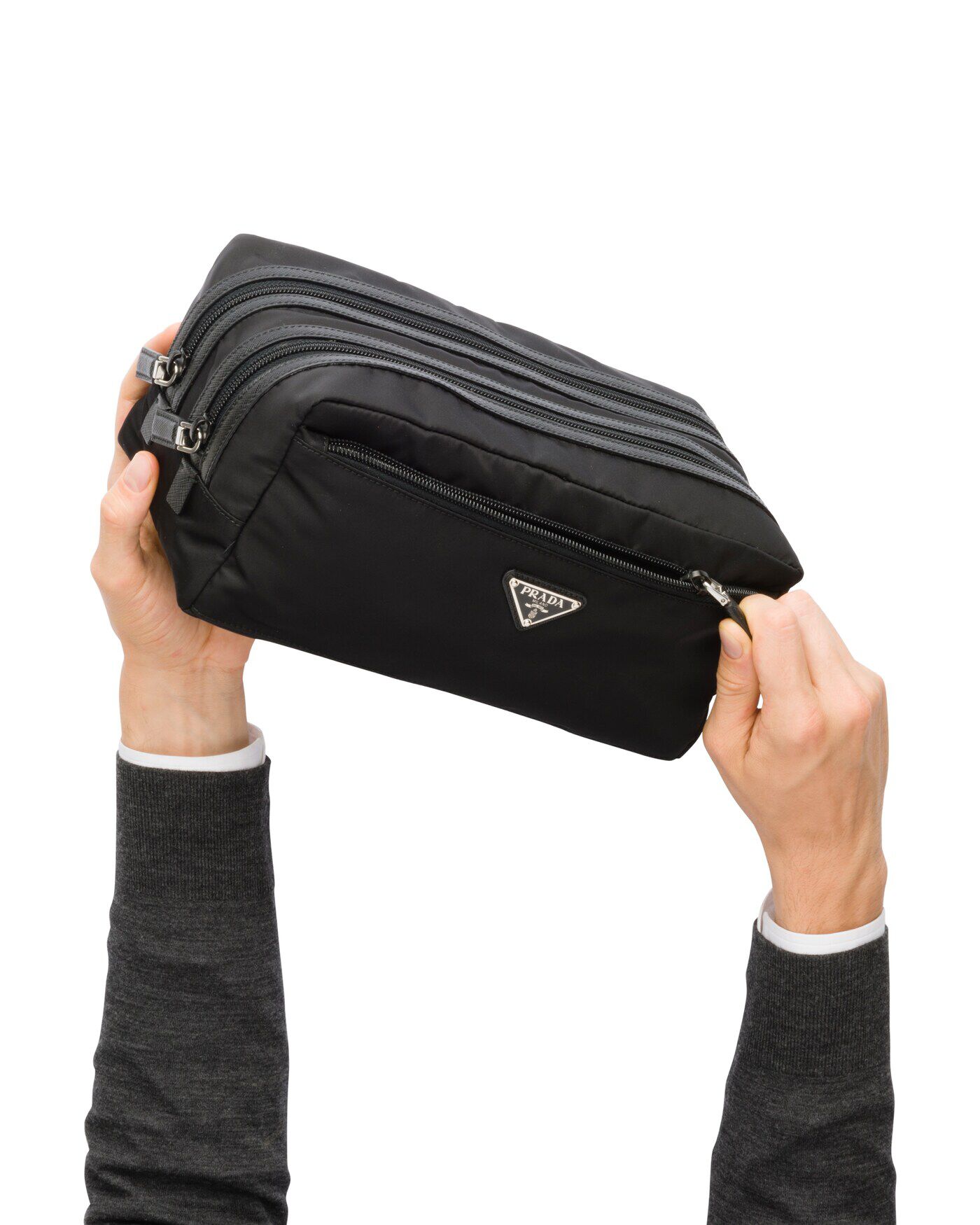 Prada Nylon and Saffiano Leather Travel Pouch Accessories 