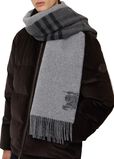 Wide Reversible Check Cashmere Scarf, , hi-res