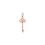 Tiffany Keys fleur de lis key in 18k rose gold with diamonds, mini.