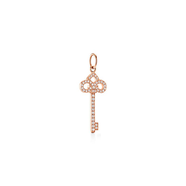 Tiffany Keys fleur de lis key in 18k rose gold with diamonds, mini., , hi-res