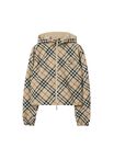 Cropped Reversible Check Hooded Jacket