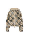 Cropped Reversible Check Hooded Jacket, , hi-res