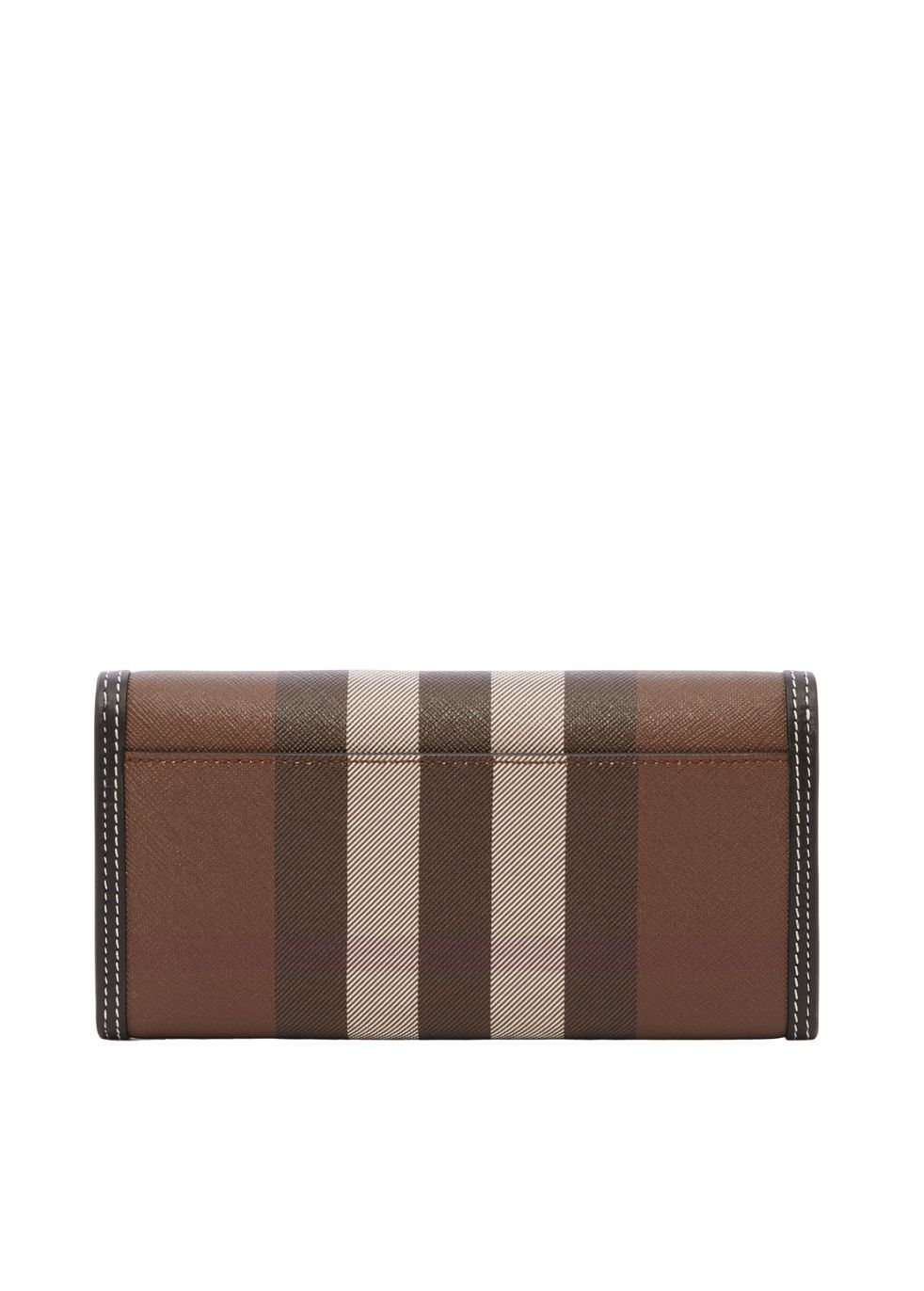 London check and leather continental wallet store