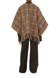 Reversible Check Cashmere Wool Cape, , hi-res
