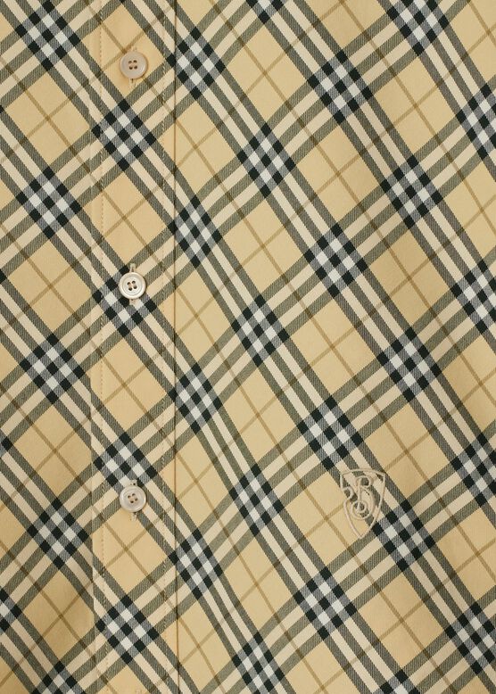 Slim Fit Check Cotton Shirt, , hi-res
