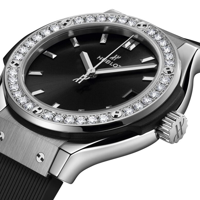 Classic Fusion Titanium Diamonds 33mm Ladies Watch Black, , hi-res