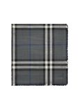 Reversible Check Wool Silk Scarf, , hi-res