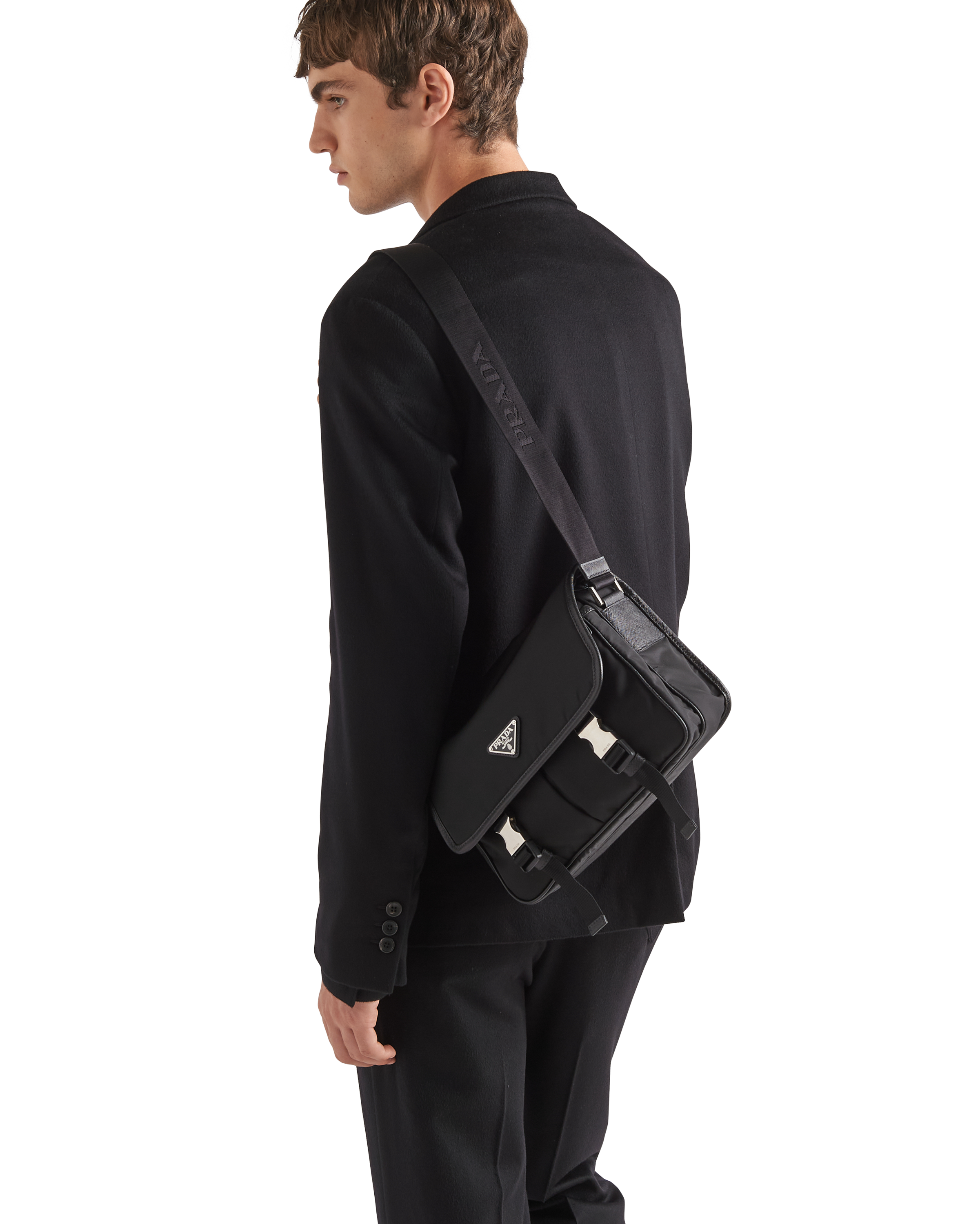 naoki【プラダ SAFFIANO TRIANG】 Prada Re-Nylon and Saffiano Leather Shoulder Bag Triangle