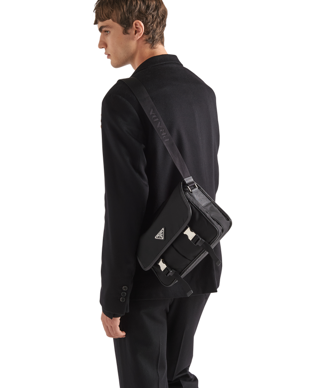Re-Nylon and Saffiano leather shoulder bag, , hi-res