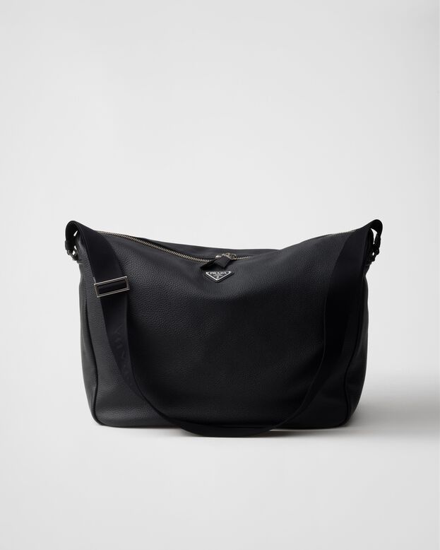 Large leather shoulder bag, , hi-res