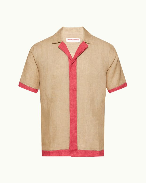 Maitan Lino Contrast Biscuit/Dark Ruby, , hi-res