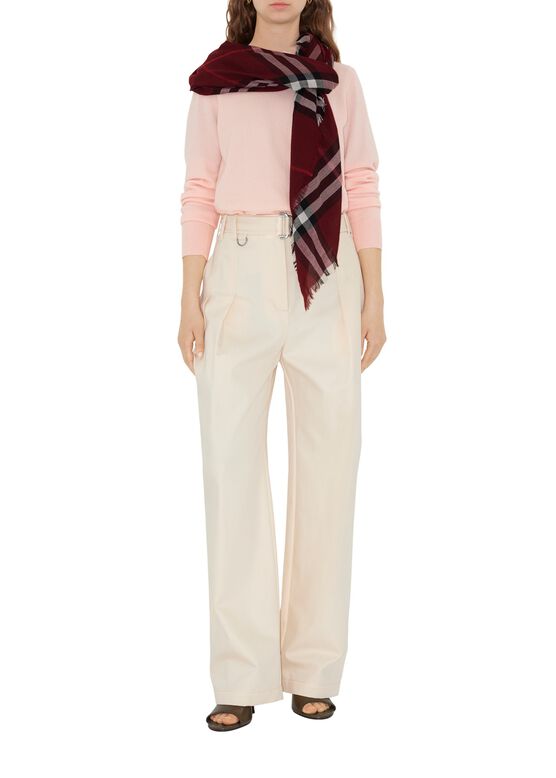 Wide Check Wool Scarf, , hi-res