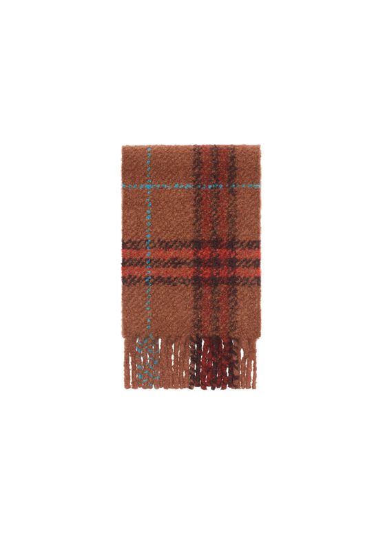 Check Alpaca Wool Blend Boucl&eacute; Scarf, , hi-res