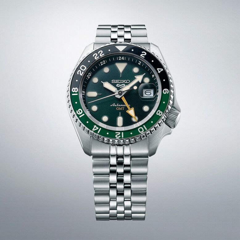 5 Sports SKX GMT Bi- Colour 42.5mm Mens Bracelet Watch Green, , hi-res