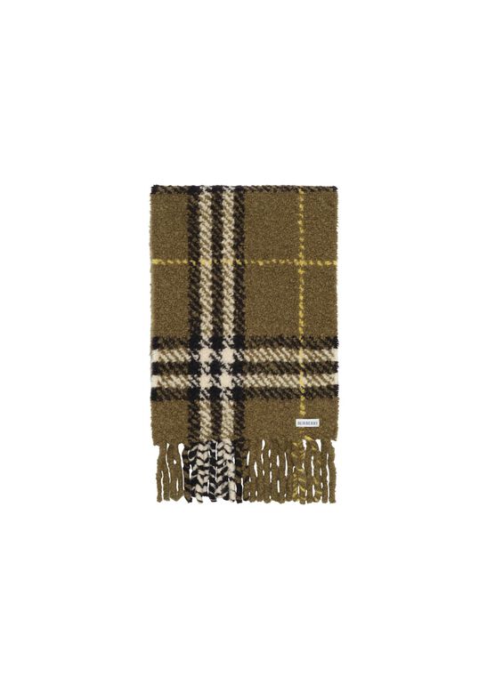 Check Alpaca Wool Blend Boucl&eacute; Scarf, , hi-res