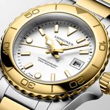 Hydroconquest Quartz 30mm Ladies Watch White Dial Stainless Steel and Yellow PVD Coating Bracelet, , hi-res