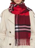Contrast Check Cashmere Scarf, , hi-res