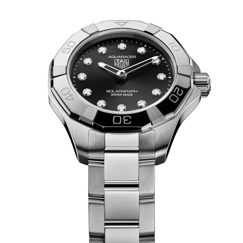 Aquaracer Professional 100 Solargraph 28mm Ladies Watch Black, , hi-res
