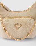 Re-Nylon and shearling mini-bag, , hi-res