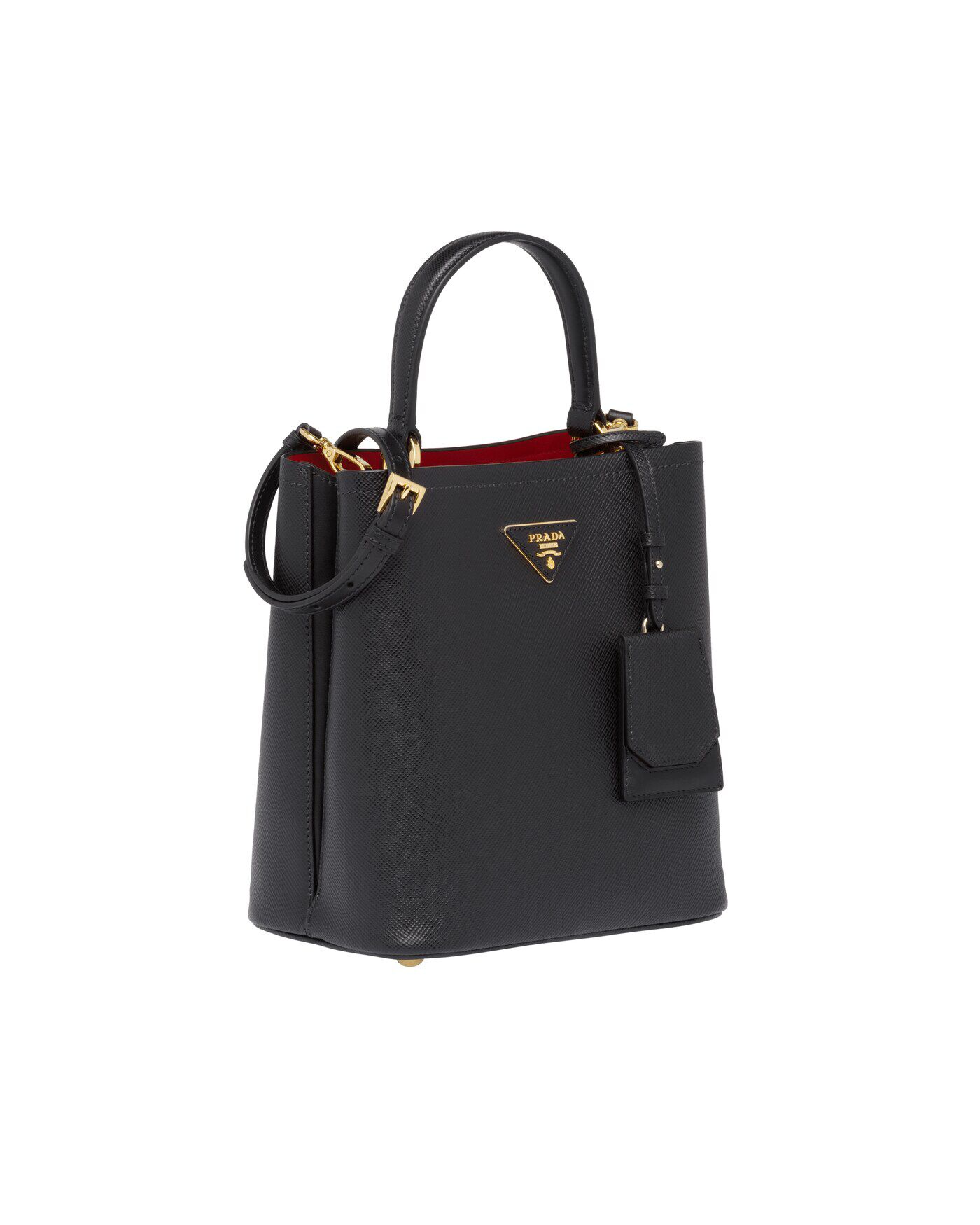 Medium saffiano leather prada panier bag top